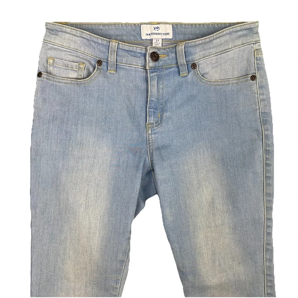 Southern Tide Skinny Stretch Light Wash Denim Jeans Womens 27‎ Light Blue